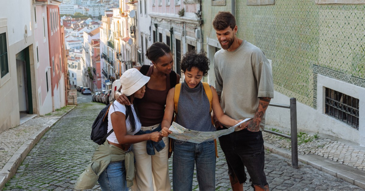 A family of four explore their new country after their international move.