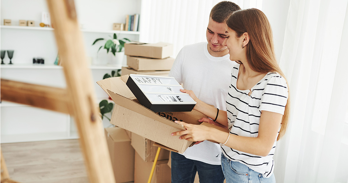 couple looking at moving costs